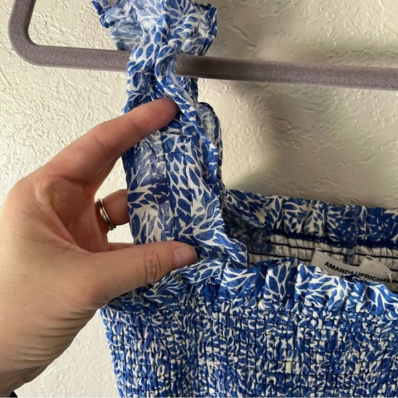 Amanda Uprichard Dress Size Small Adelene Midi Smocked Tiered Floral Cottagecore - Picture 9 of 10